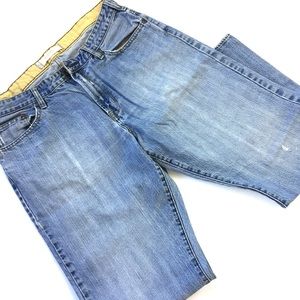 Lee Jeans - Lee Bootcut Distressed Blue Jeans Size 34 nwt Lee Jeans - Lee Bootcut Distressed Blue Jeans Size 34 nwt